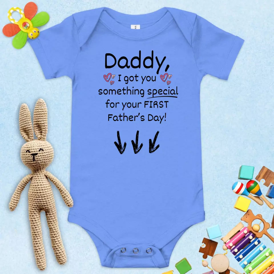 1st Father's Day Surprise Baby Onesie