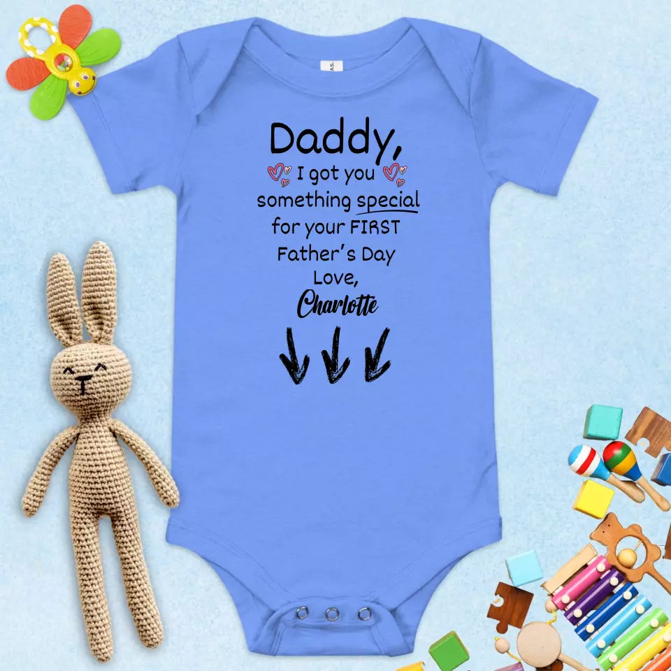 1st Father's Day Surprise Baby Onesie