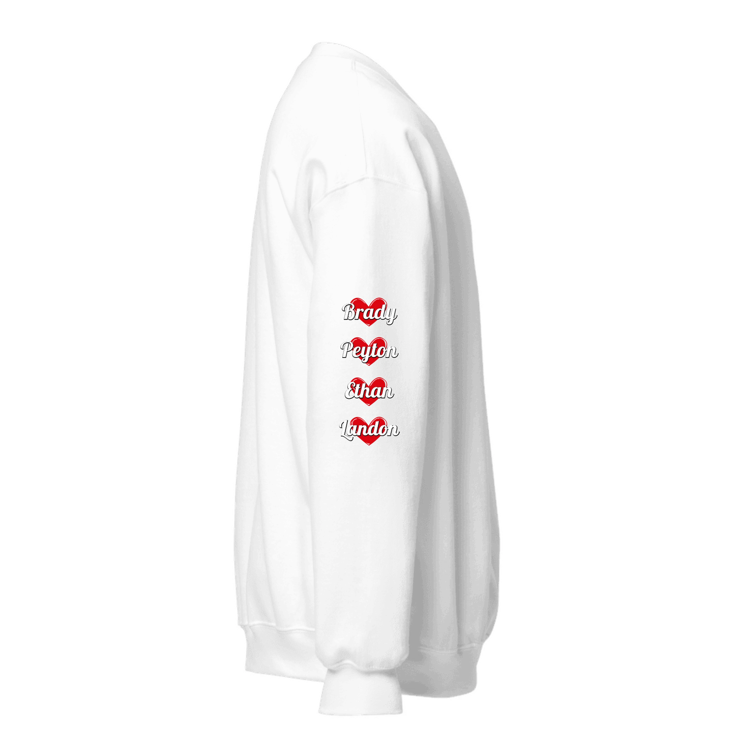 Heart On Sleeve Crew Neck Sweatshirt