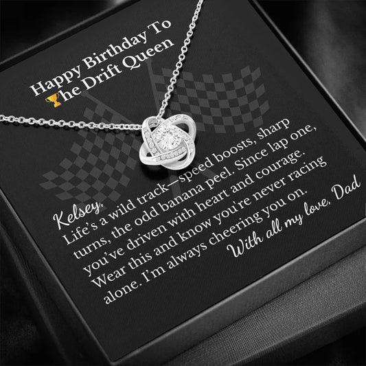 Happy Birthday Drift Queen Necklace With Personalized Message Card