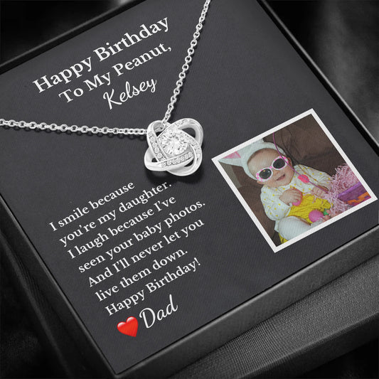 Baby Photo Necklace With Personalized Message Card