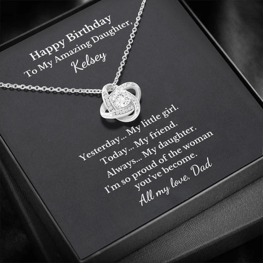 Yesterday-Today-Always Necklace With Personalized Message Card