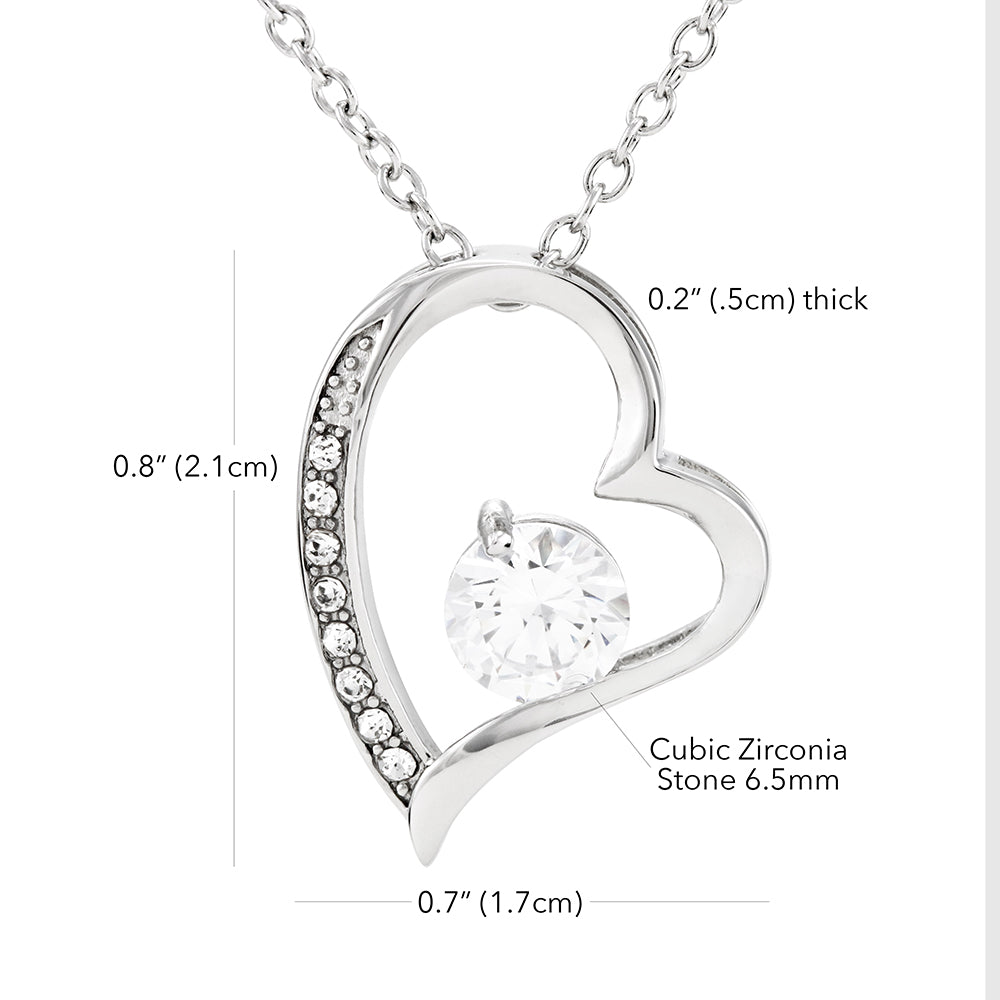 forever heart necklace measurments