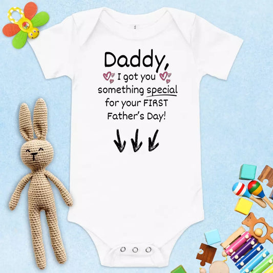 1st Father's Day Surprise Baby Onesie