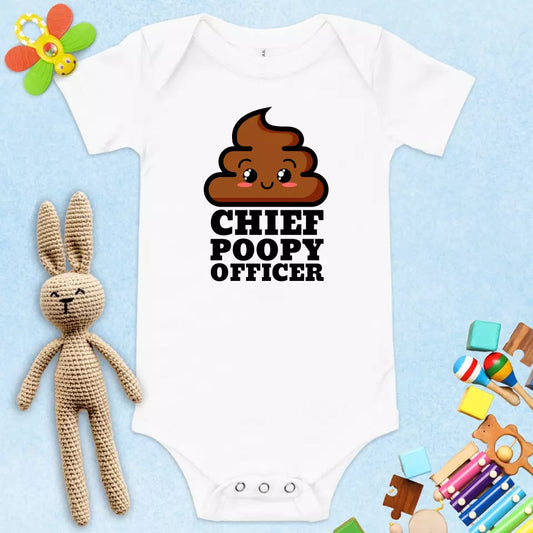 Chief Poopy Officer Short-sleeve Baby Onesie