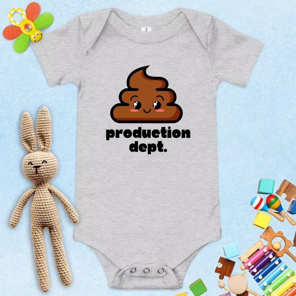 Poopy Production Dept. Baby Onesie