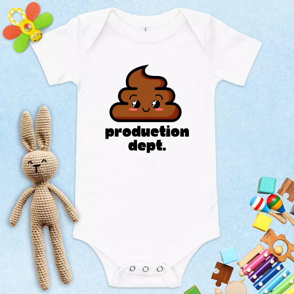 Poopy Production Dept. Baby Onesie