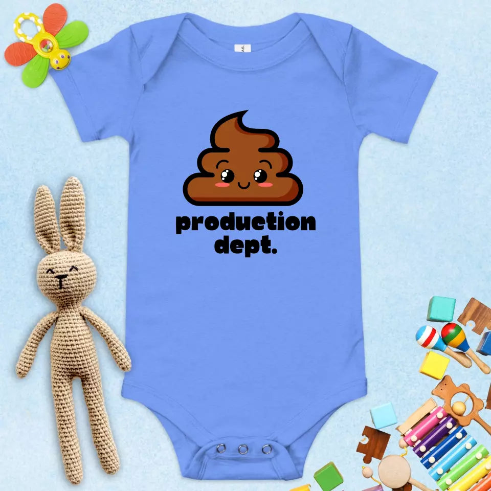 Poopy Production Dept. Baby Onesie