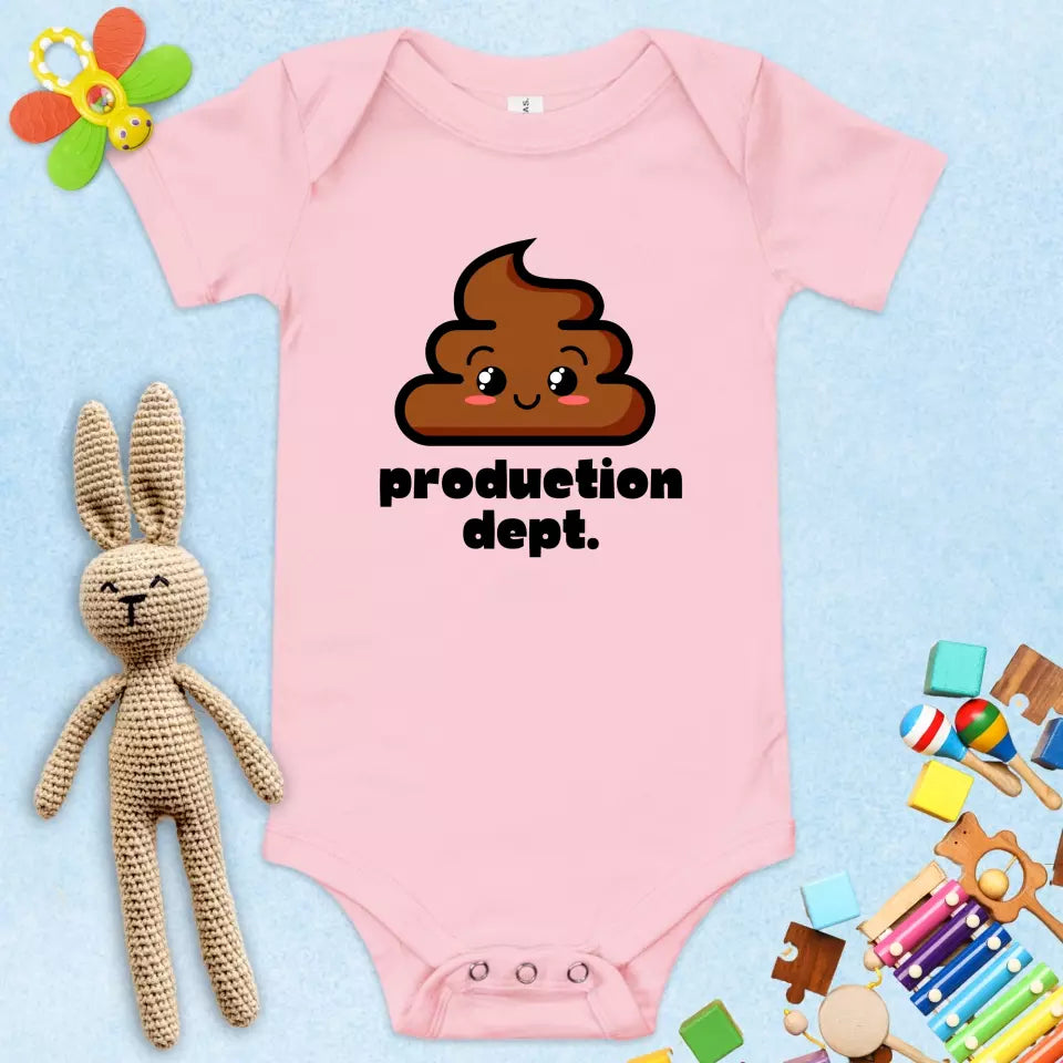 Poopy Production Dept. Baby Onesie