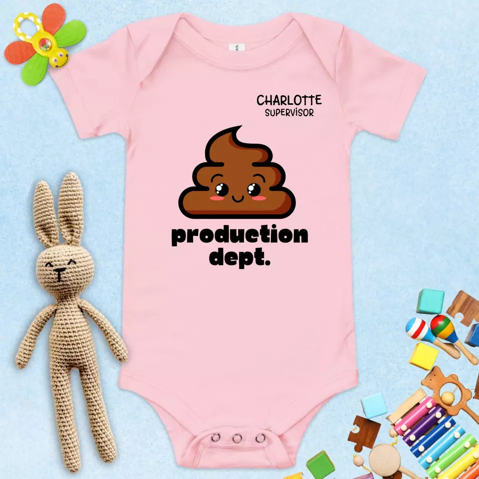 Poopy Production Dept. Baby Onesie