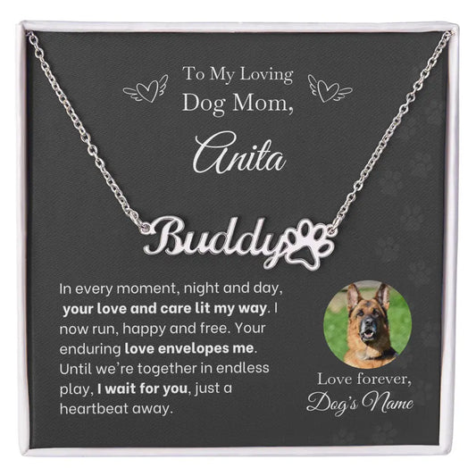 To My Loving Dog Mom - Enduring Love - Paw-Print Necklace