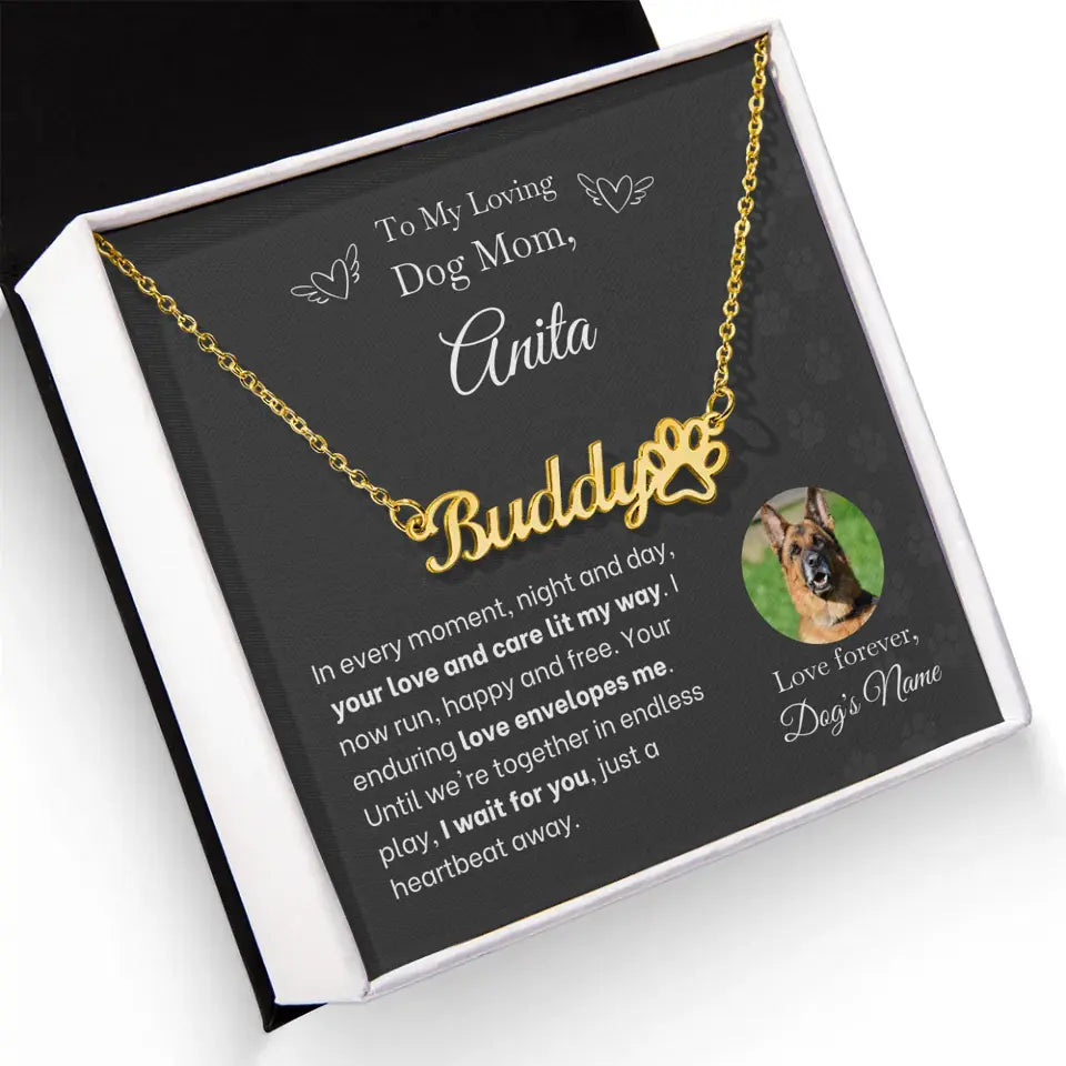 To My Loving Dog Mom - Enduring Love - Paw-Print Necklace