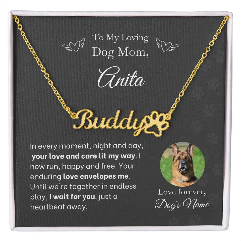 To My Loving Dog Mom - Enduring Love - Paw-Print Necklace