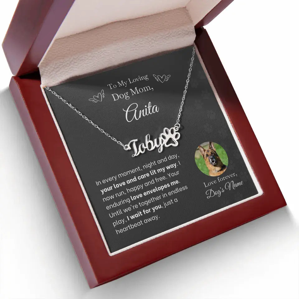 To My Loving Dog Mom - Enduring Love - Paw-Print Necklace