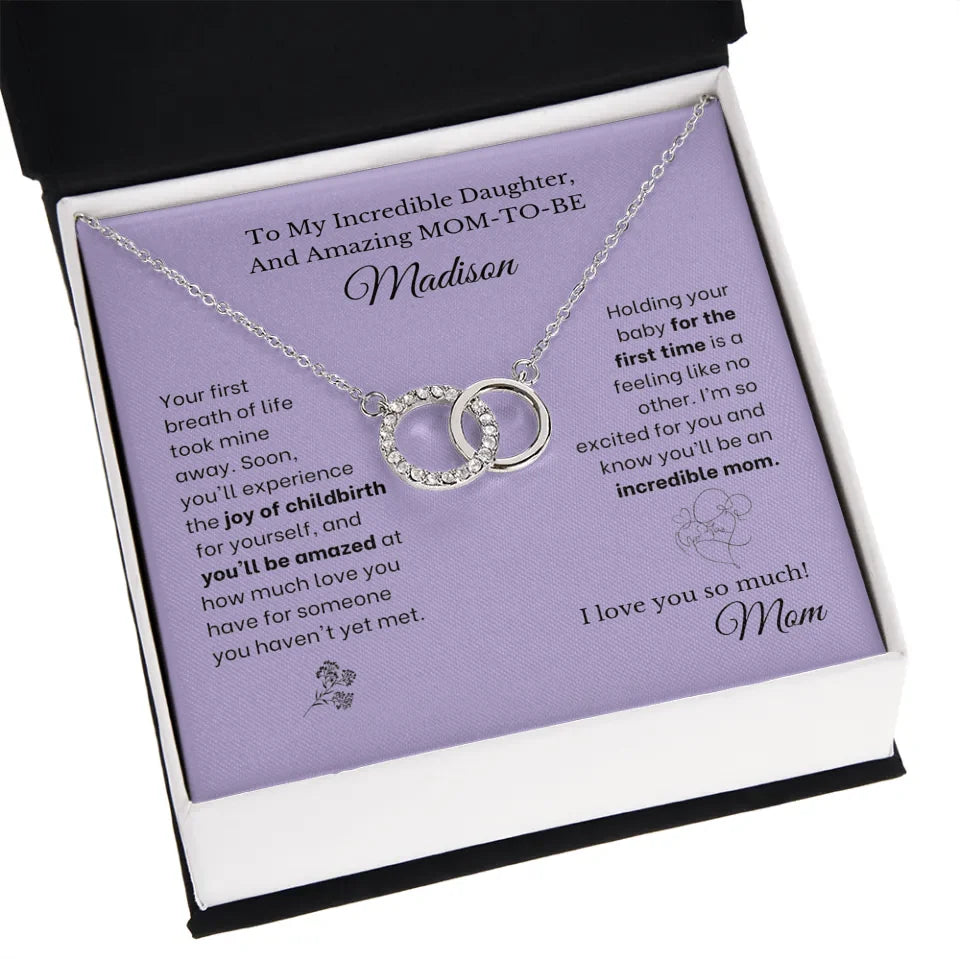 To Daughter and Mom-To-Be - First Breath - Necklace With Personalized Gift Card