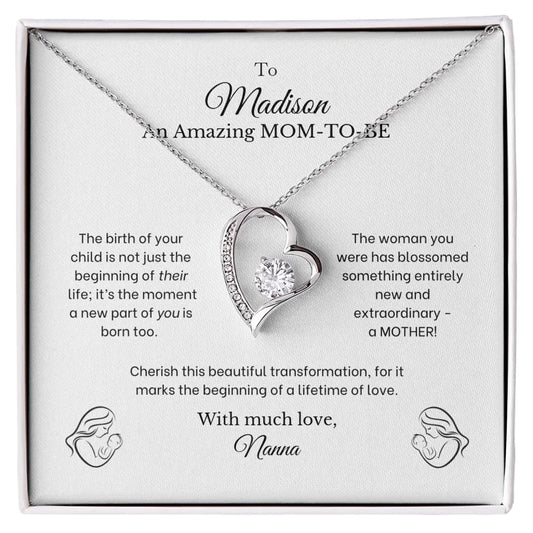 An Amazing Mom-To-Be - Birth Of Your Child - Necklace With Personalized Gift Card