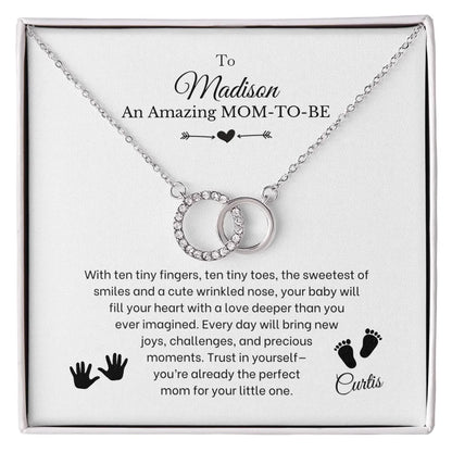 Amazing Mom-To-Be - 10 Tiny Fingers - Necklace With Personalized Gift Card