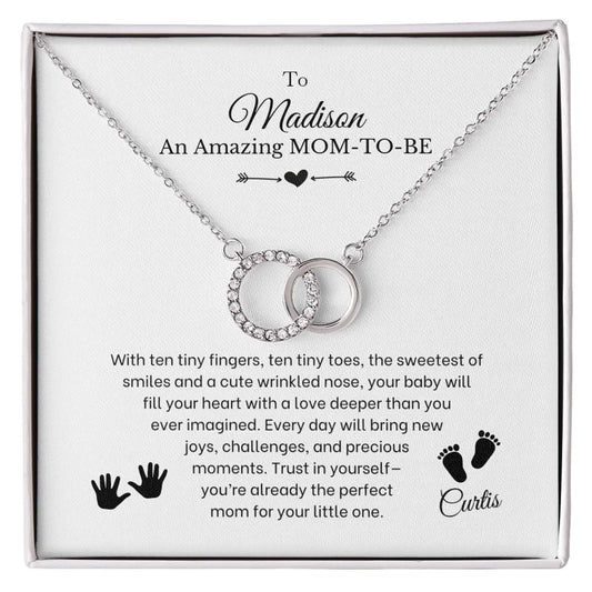 Amazing Mom-To-Be - 10 Tiny Fingers - Necklace With Personalized Gift Card