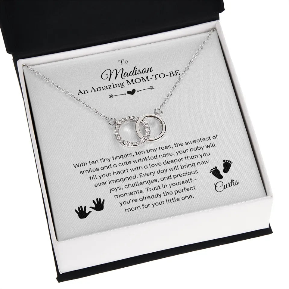 Amazing Mom-To-Be - 10 Tiny Fingers - Necklace With Personalized Gift Card