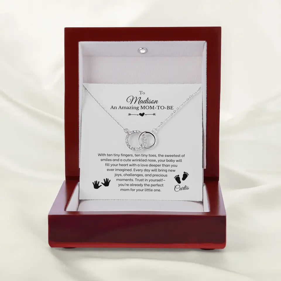 Amazing Mom-To-Be - 10 Tiny Fingers - Necklace With Personalized Gift Card