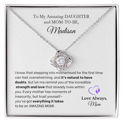 Daughter and Mom-To-Be - Doubts - Necklace With Personalized Gift Card