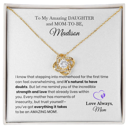 Daughter and Mom-To-Be - Doubts - Necklace With Personalized Gift Card