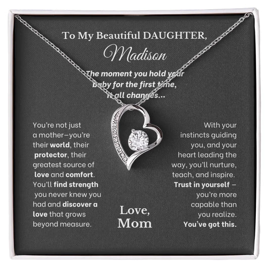 For My Daughter - Pregnancy Protector - Necklace With Personalized Gift Card