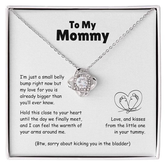 To My Mommy - Small Belly Bump Big Love - Necklace With Personalized Gift Card