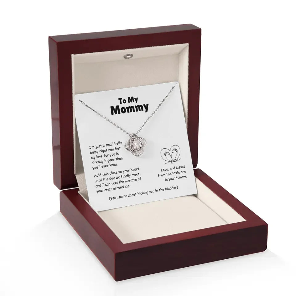 To My Mommy - Small Belly Bump Big Love - Necklace With Personalized Gift Card