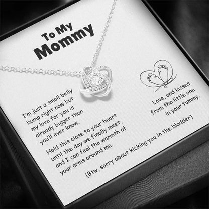 To My Mommy - Small Belly Bump Big Love - Necklace With Personalized Gift Card