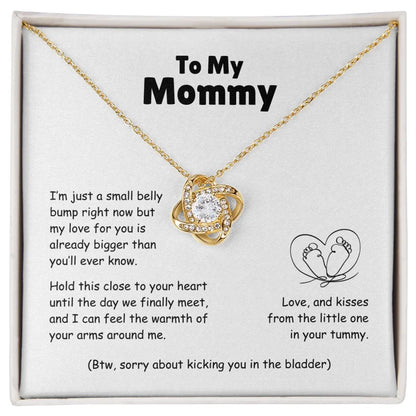 To My Mommy - Small Belly Bump Big Love - Necklace With Personalized Gift Card