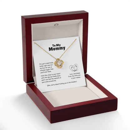 To My Mommy - Small Belly Bump Big Love - Necklace With Personalized Gift Card