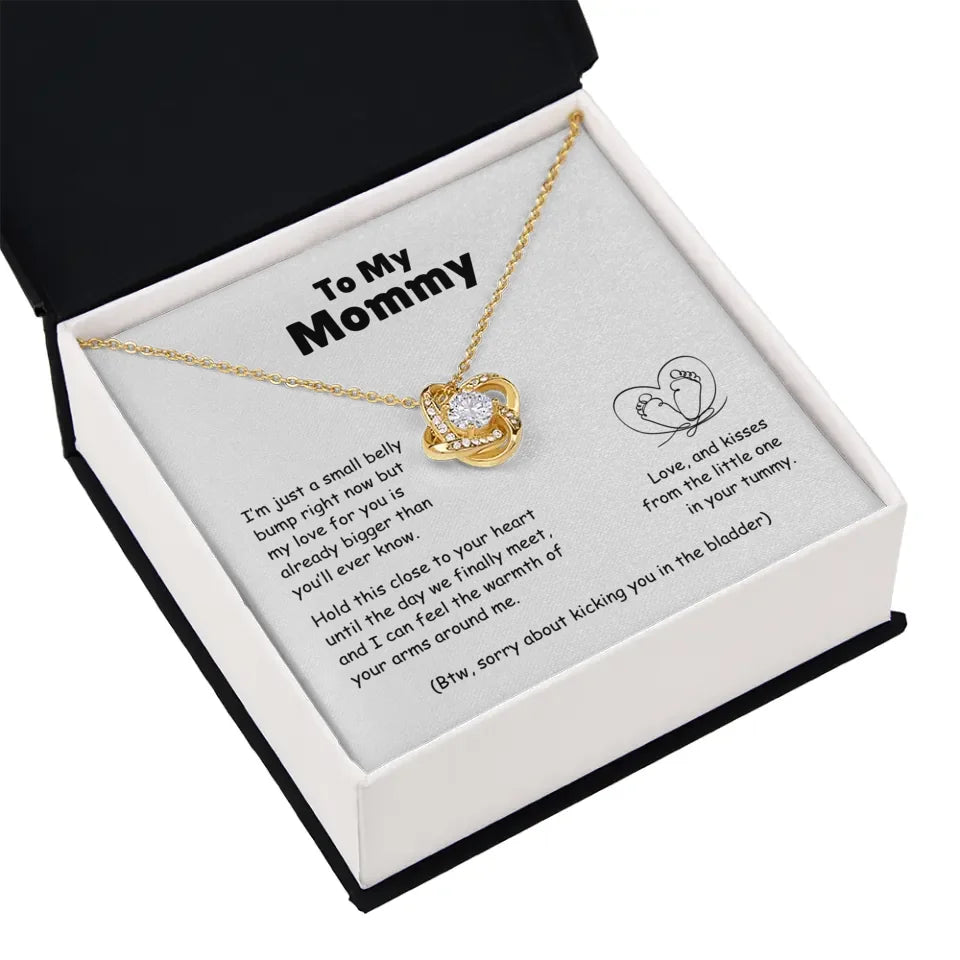 To My Mommy - Small Belly Bump Big Love - Necklace With Personalized Gift Card