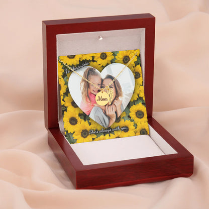 Mom Remembrance Necklace Gold w Wood Box 4