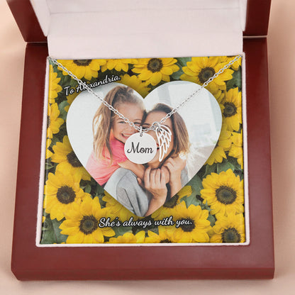Mom Remembrance Necklace Silver w Wood Box 2