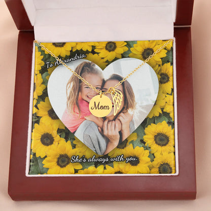 Mom Remembrance Necklace Gold w Wood Box 2