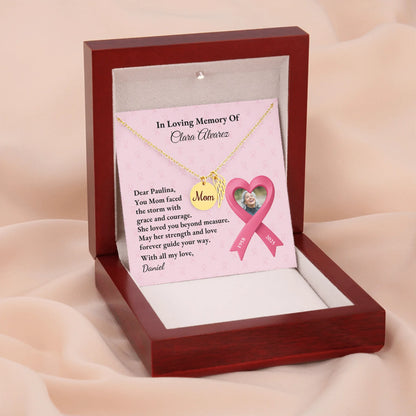 Mom Remembrance Necklace Gold w Wood Box 4