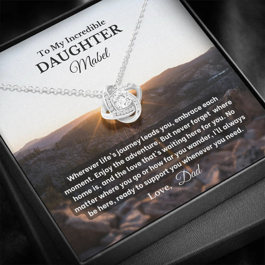 To Amazing Daughter - Life's Journey - Necklace With Personalized Gift Card