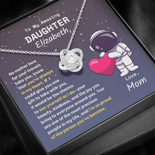 To Amazing Daughter - Always With You - Necklace With Personalized Gift Card