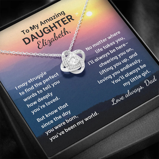 You're My World - For Daughter - Necklace With Personalized Message Card