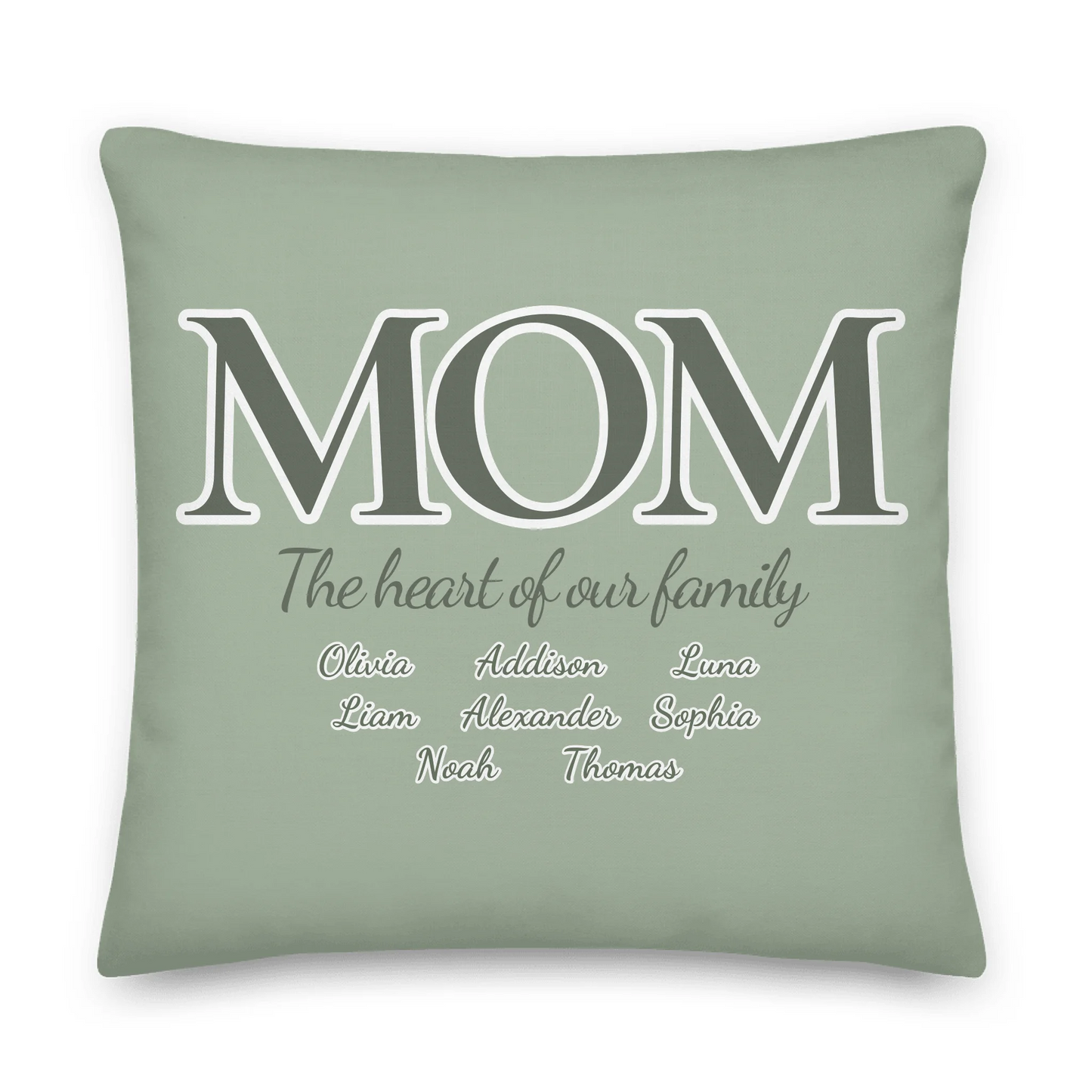 The Heart Of Our Family Square Throw Pillow