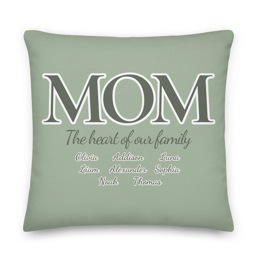 The Heart Of Our Family Square Throw Pillow