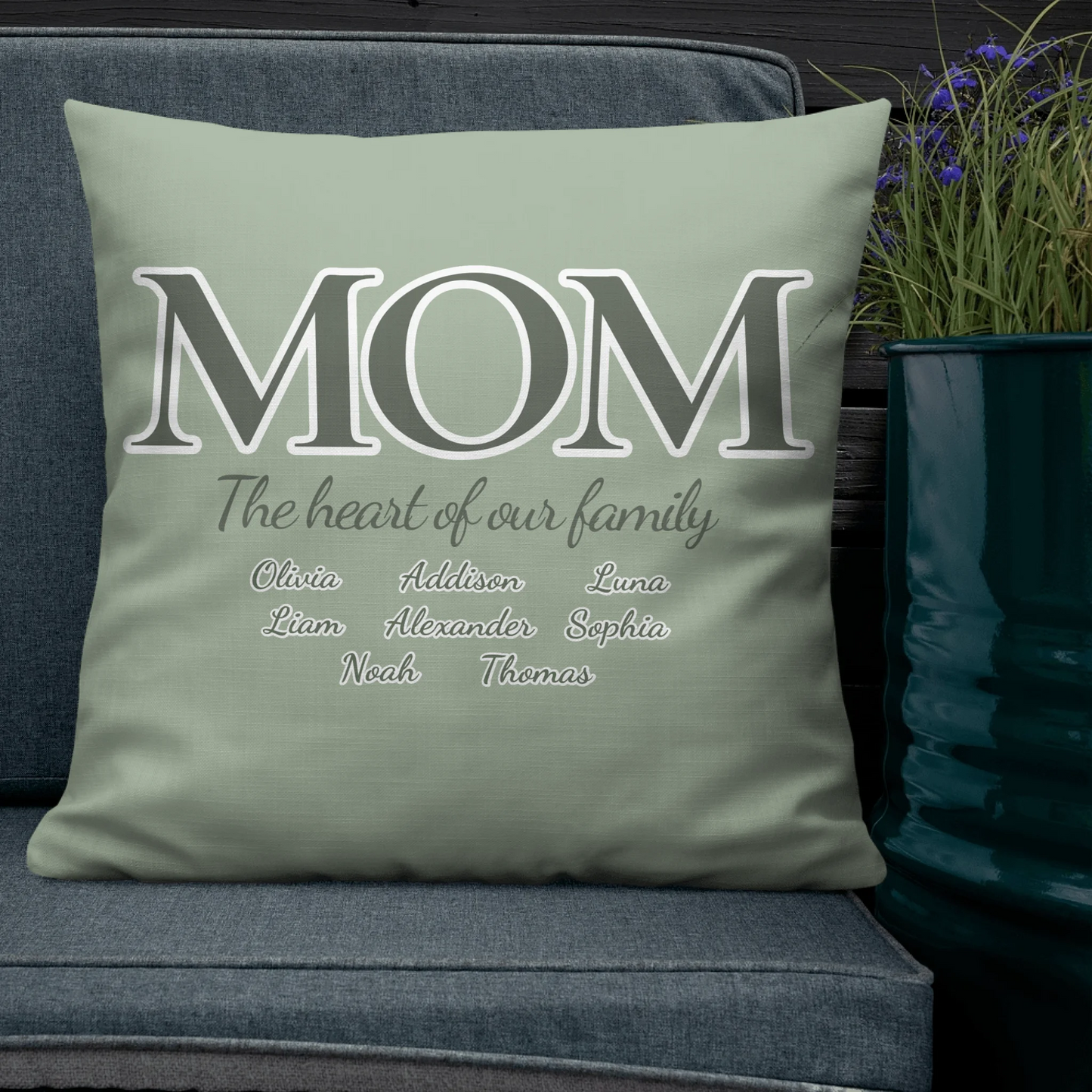 The Heart Of Our Family Square Throw Pillow