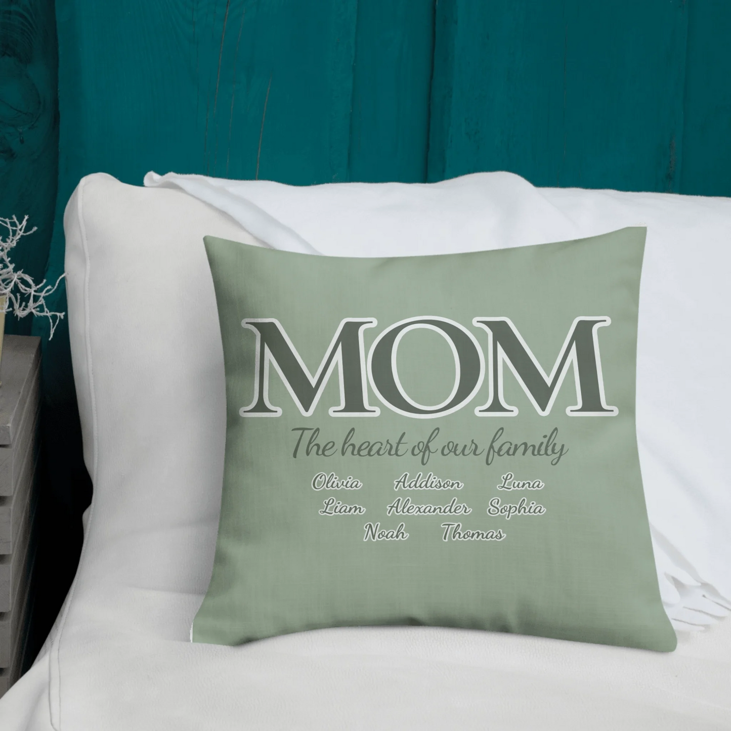 The Heart Of Our Family Square Throw Pillow