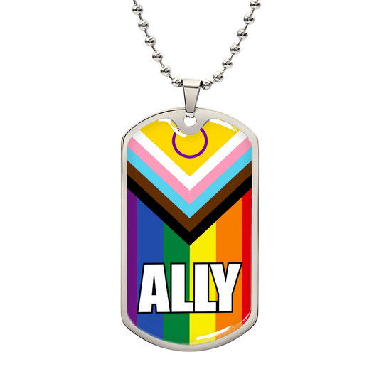 Ally Graphic Dog Tag On Military-style Chain